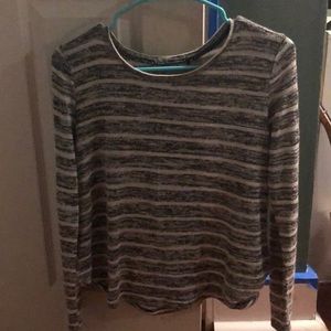 Gray and white sweater